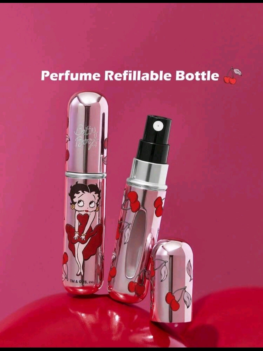 Betty Boop Pink Cherry Refillable Perfume Atomizer